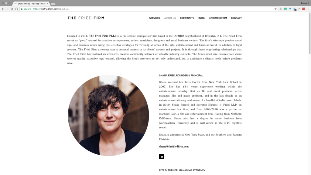 Techretaries Featured Client: Shana Fried, Founder & Principal, The Fried Firm